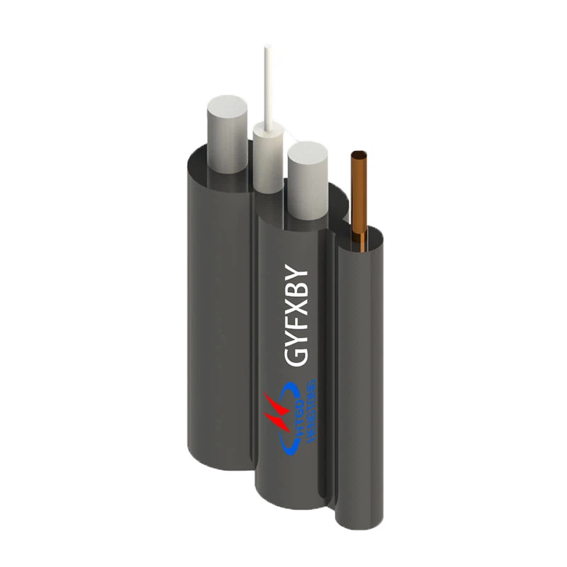 Cabo de fibra óptica externa-fácil de-descapar luz plana-para uso externo